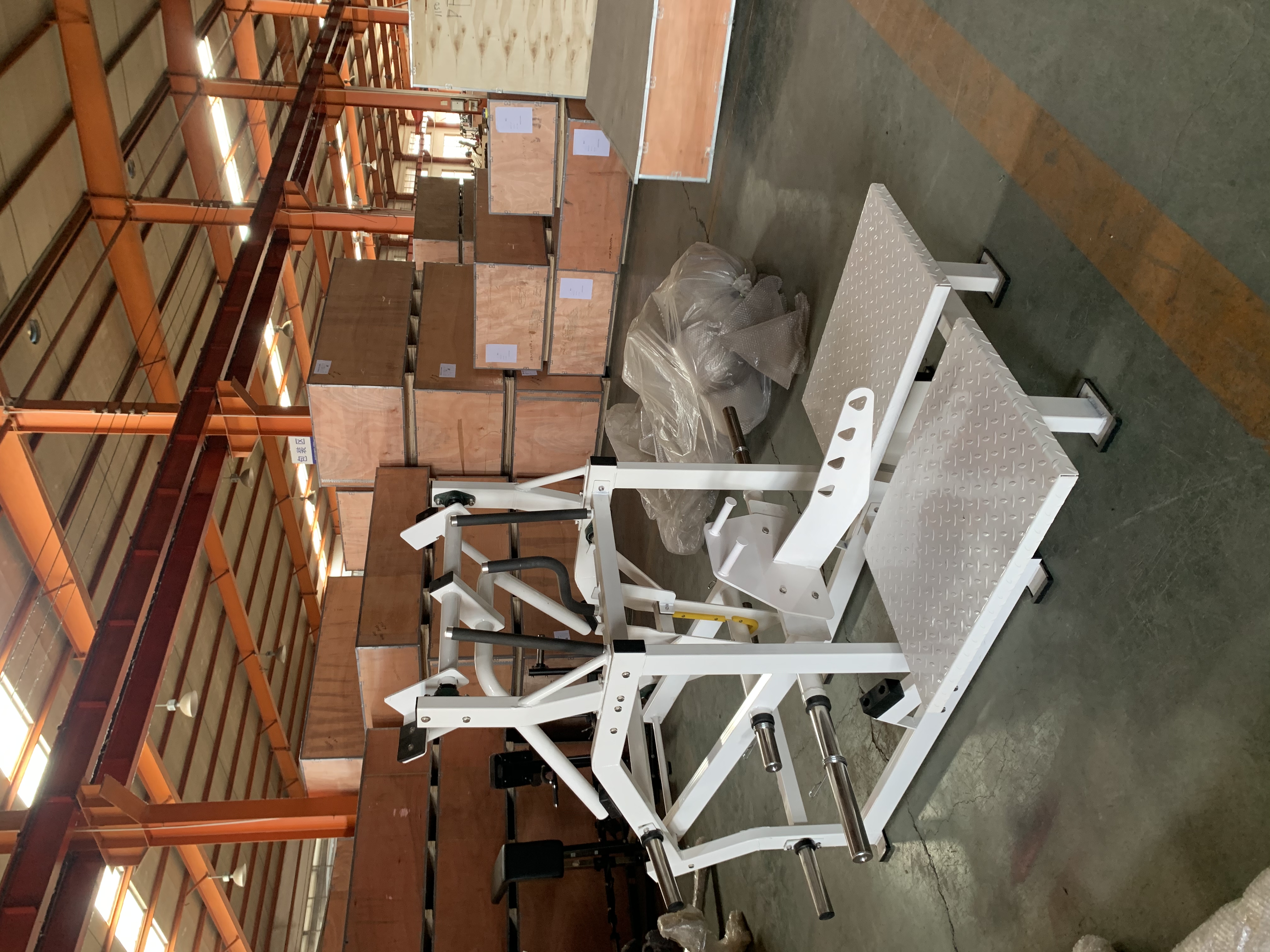 Commercial White Plate Loaded Belt Squat with Chain for Gym